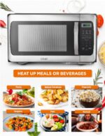 COMMERCIAL CHEF Microondas de 1.1 pies cúbicos con 10 niveles de potencia, microondas de 1000 W con cerradura de puerta