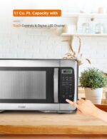 COMMERCIAL CHEF Microondas de 1.1 pies cúbicos con 10 niveles de potencia, microondas de 1000 W con cerradura de puerta