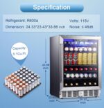 Antarctic Star Refrigerador de bebidas de 5.1 pies cúbicos, enfriador de vino para 166 latas, bajo ruido, puerta de vidr