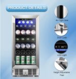 Antarctic Star Refrigerador de bebidas de 5.1 pies cúbicos, enfriador de vino para 166 latas, bajo ruido, puerta de vidr
