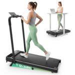 Caminadora UREVO URTM059 Inclinada 12% Plegable Gris con Aplicación Pantalla LCD 15.7 Pulgadas Control Remoto