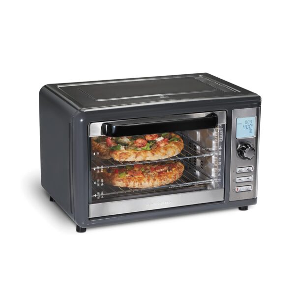Hamilton Beach Horno freidora de aire digital para encimera con funcionalidad segura y nítida, 6 en 1, rango de temperat