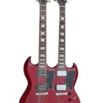 IYV IDN-126 Guitarra de cuerpo sólido de doble cuello, rojo trans