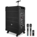 Pyle PWMA1299A - Sistema de altavoces portátil inalámbrico Bluetooth de 12'' - Batería recargable integrada, micrófono i