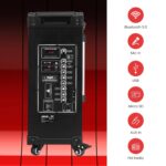Pyle PWMA1299A - Sistema de altavoces portátil inalámbrico Bluetooth de 12'' - Batería recargable integrada, micrófono i