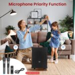 Pyle PWMA1299A - Sistema de altavoces portátil inalámbrico Bluetooth de 12'' - Batería recargable integrada, micrófono i