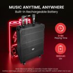 Pyle PWMA1299A - Sistema de altavoces portátil inalámbrico Bluetooth de 12'' - Batería recargable integrada, micrófono i