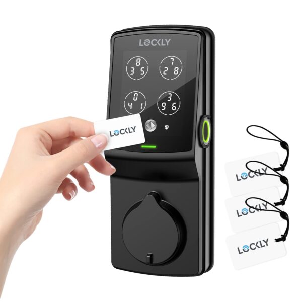 Lockly Secure Plus - Cerradura de puerta inteligente, entrada sin llave con huella digital y tarjeta RFID, teclado PIN G
