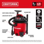 CRAFTSMAN CMXEVBE18690 aspiradora húmeda-seca de 9 galones, 4.25 HP máximos, portátil para taller, húmeda y seca con fil