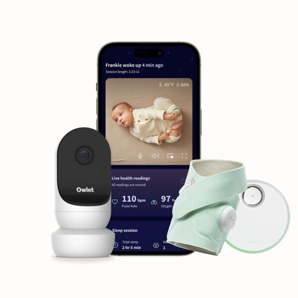 Monitor para Bebé Owlet Dream Duo Gen 2 PS04NMBBJ Cámara de Video HD y Calcetín Inteligente Menta