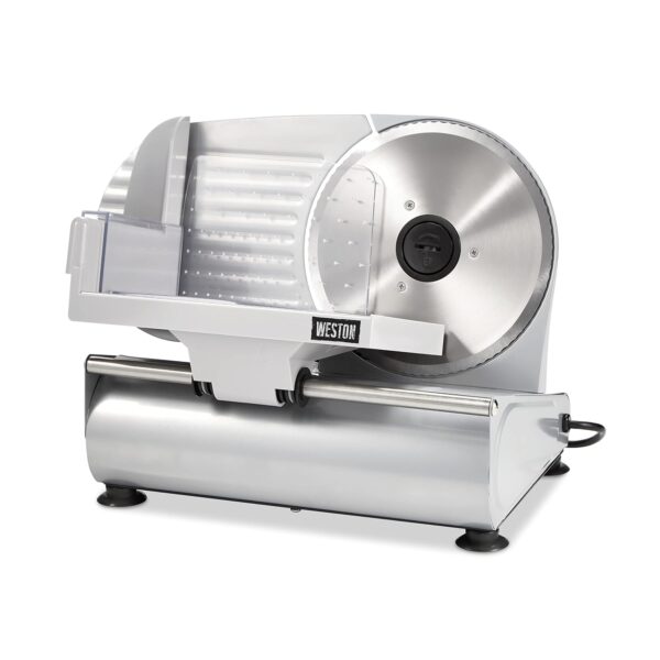 Weston Cortadora eléctrica de carne, rebanadora de comida y delicatessen, grosor de rebanada ajustable, pies de succión
