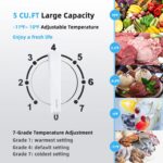 PETSITE Congelador de pecho de 5 pies cúbicos, congelador profundo compacto con temperatura ajustable de 7 grados, cesta