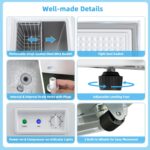 PETSITE Congelador de pecho de 5 pies cúbicos, congelador profundo compacto con temperatura ajustable de 7 grados, cesta