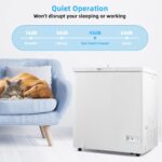 PETSITE Congelador de pecho de 5 pies cúbicos, congelador profundo compacto con temperatura ajustable de 7 grados, cesta