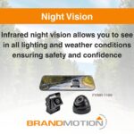 Espejo Retrovisor Digital Brandmotion FVMR-1160 Pantalla 9.66 Pulgadas con Cámara de Carga y Cámara Trasera Visión Noctu