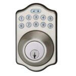 Amazon Basics - Cerradura electrónica con teclado y cerrojo de puerta sin llave con entrada sin llave de control táctil,