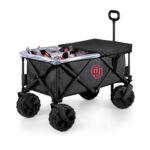 PICNIC TIME NCAA Adventure Wagon Elite - Carro de playa plegable todo terreno con ruedas grandes, tapa superior de mesa