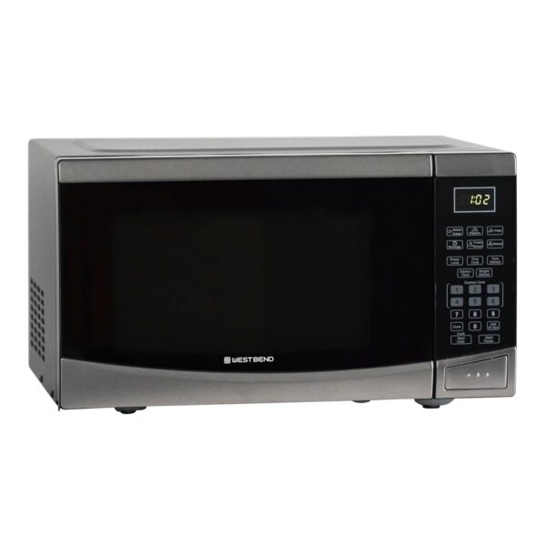Horno microondas West Bend 900-Watts compacto con 10 niveles de potencia y 6 ajustes de pre-cocción, descongelación rápi