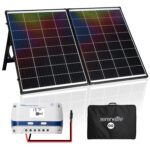 Kit de Panel Solar Portátil SereneLife SLSOLBK002 100 Vatios Monocristalino Plegable con Controlador PWM 20A