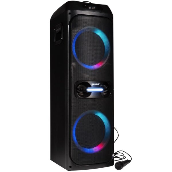 Bocina de Fiesta Gemini Sound GHK-2800 Bluetooth con Karaoke Woofers Duales de 8 Pulgadas Tweeters de 2.75 Pulgadas Luce