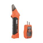 Kit de localizador de interruptores de circuito Klein Tools 80101, kit de probador de tomacorriente y receptáculo GFCI,