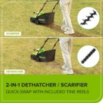 Escarificador Aireador Greenworks 40V DHF410 38.1 cm 15 pulgadas con batería 5.0Ah y cargador rápido