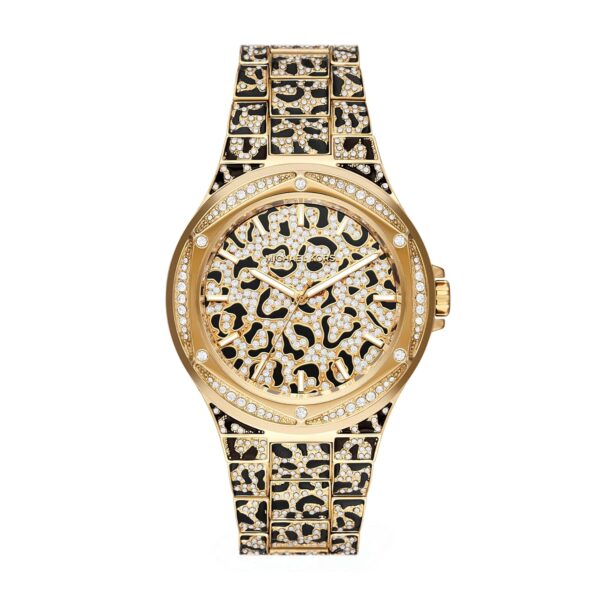 Reloj Michael Kors Lennox MK7284 Mujer Acero Inoxidable Dorado 43 mm Pavé Estampado Guepardo