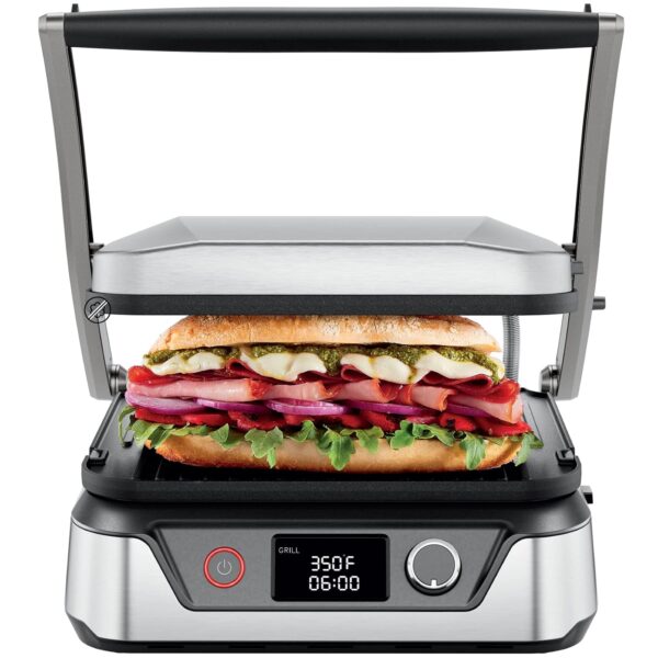 Chefman Prensa de panini digital 5 en 1 y parrilla para sándwiches y plancha para parrilla con placas de asado reversibl