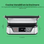 Chefman Prensa de panini digital 5 en 1 y parrilla para sándwiches y plancha para parrilla con placas de asado reversibl