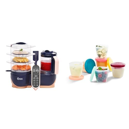 Robot de Cocina para Bebés Babymoov Duo Meal Station XL 6 en 1 con 6 Tarros de Vidrio Capacidad 12 Tazas