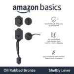 Amazon Basics - Juego de cerradura para puerta principal, juego de manijas con palanca Shelby, manija de puerta de nivel