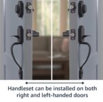 Amazon Basics - Juego de cerradura para puerta principal, juego de manijas con palanca Shelby, manija de puerta de nivel