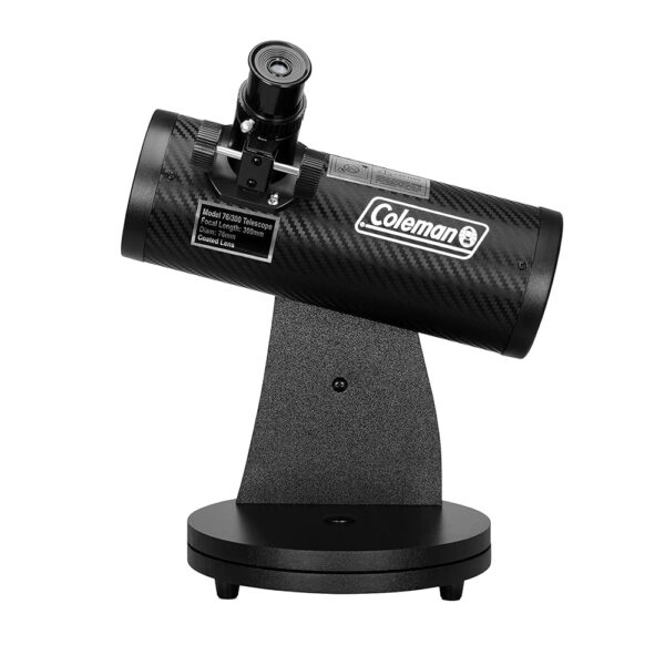 Telescopio Reflector Newtoniano Coleman AstroWatch CDB76CF 76mm 15x-150x Acabado Fibra de Carbono