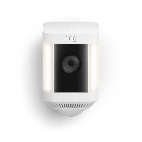 Cámara de Seguridad Ring Spotlight Cam Plus Solar Blanco con Comunicación Bidireccional Visión Nocturna en Color y Siren