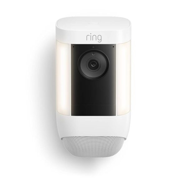 Cámara de Seguridad Ring Spotlight Cam Pro Solar Blanco con Detección de Movimiento 3D Conversación Bidireccional Audio+