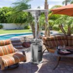 Calentador de Patio Hiland HLDS01-BST-CV 48000 BTU Acero con Ruedas y Funda
