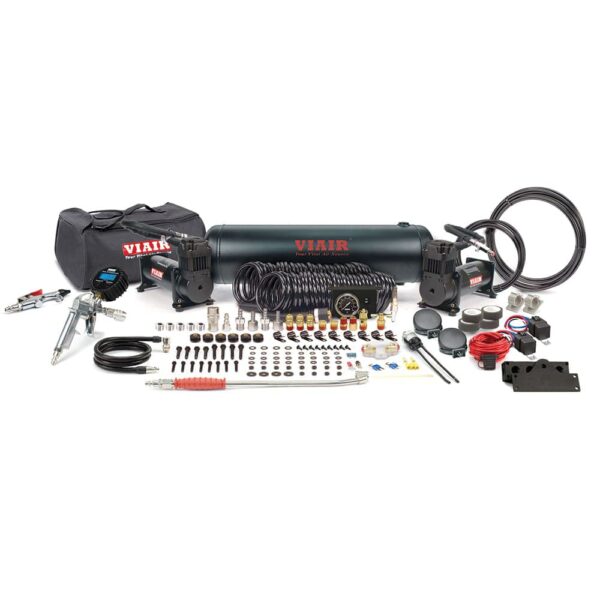 Sistema de Aire a Bordo VIAIR Road Warrior Constant Duty OBA 50013 200 PSI 3.53 CFM Negro Tanque 2.5 Galones
