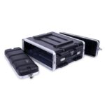 Crossrock Caja apilable de rack de 3U, profundidad estándar de 19.25”, construcción de carcasa dura de polietileno con h