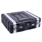 Crossrock Caja apilable de rack de 3U, profundidad estándar de 19.25”, construcción de carcasa dura de polietileno con h