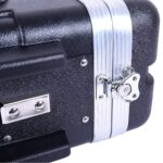 Crossrock Caja apilable de rack de 3U, profundidad estándar de 19.25”, construcción de carcasa dura de polietileno con h
