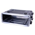 Crossrock Caja apilable de rack de 3U, profundidad estándar de 19.25”, construcción de carcasa dura de polietileno con h