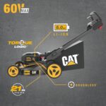 Cortacésped Caterpillar CAT DG670 Inalámbrico 60V 21 Pulgadas Sin Escobillas 3 en 1 con TorqLogic