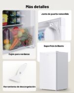 Upstreman Mini refrigerador de 3.2 pies cúbicos con congelador, mini refrigerador de una sola puerta, refrigerador para