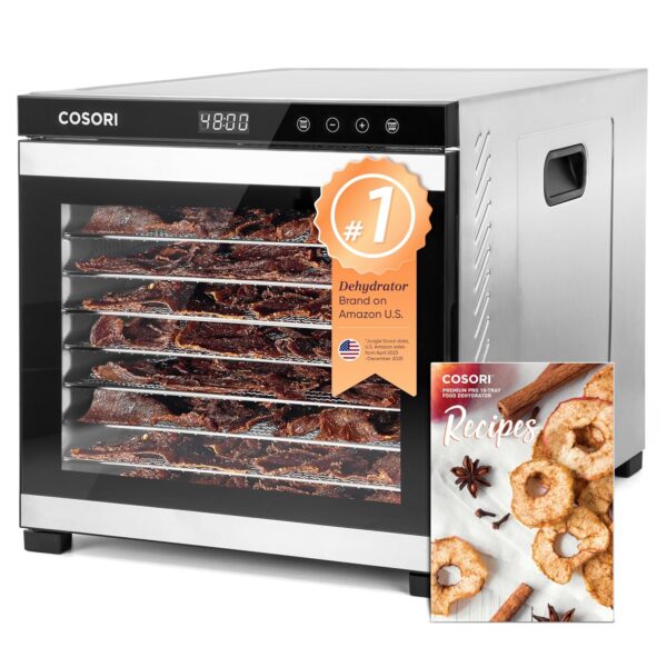 COSORI Deshidratador de alimentos para carne seca, 10 bandejas, espacio de secado de 16.2 pies cuadrados, control de tem