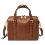 Bolsa Satchel Fossil Carlie Cuero LiteHide Marrón Correa Crossbody Ajustable ZB1772200