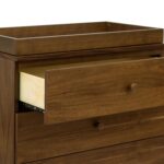 Cómoda Cambiadora Babyletto Gelato M12923NLGLD 3 Cajones Nogal Natural y Oro Cepillado Certificado Greenguard Gold