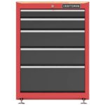 CRAFTSMAN Gabinete de almacenamiento de garaje, metal, independiente, 5 cajones (CMST22602RB)
