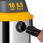 Koblenz Aspiradora de contratista en seco y húmedo, aspiradora de acero inoxidable con motor silencioso, potente aspirad