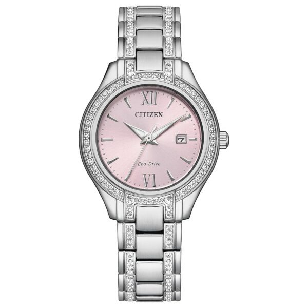 Reloj Citizen Ladies Eco-Drive FE1230-51X Acero Inoxidable Esfera Rosa 114 Cristales 30 milímetros