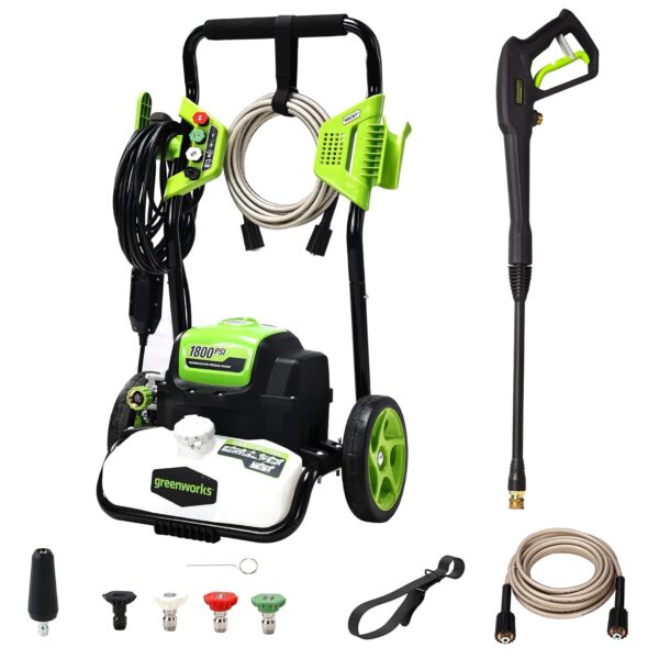 Lavadora a presión Greenworks 5124102 1800 PSI 1.2 GPM Marco Abierto Certificada PWMA